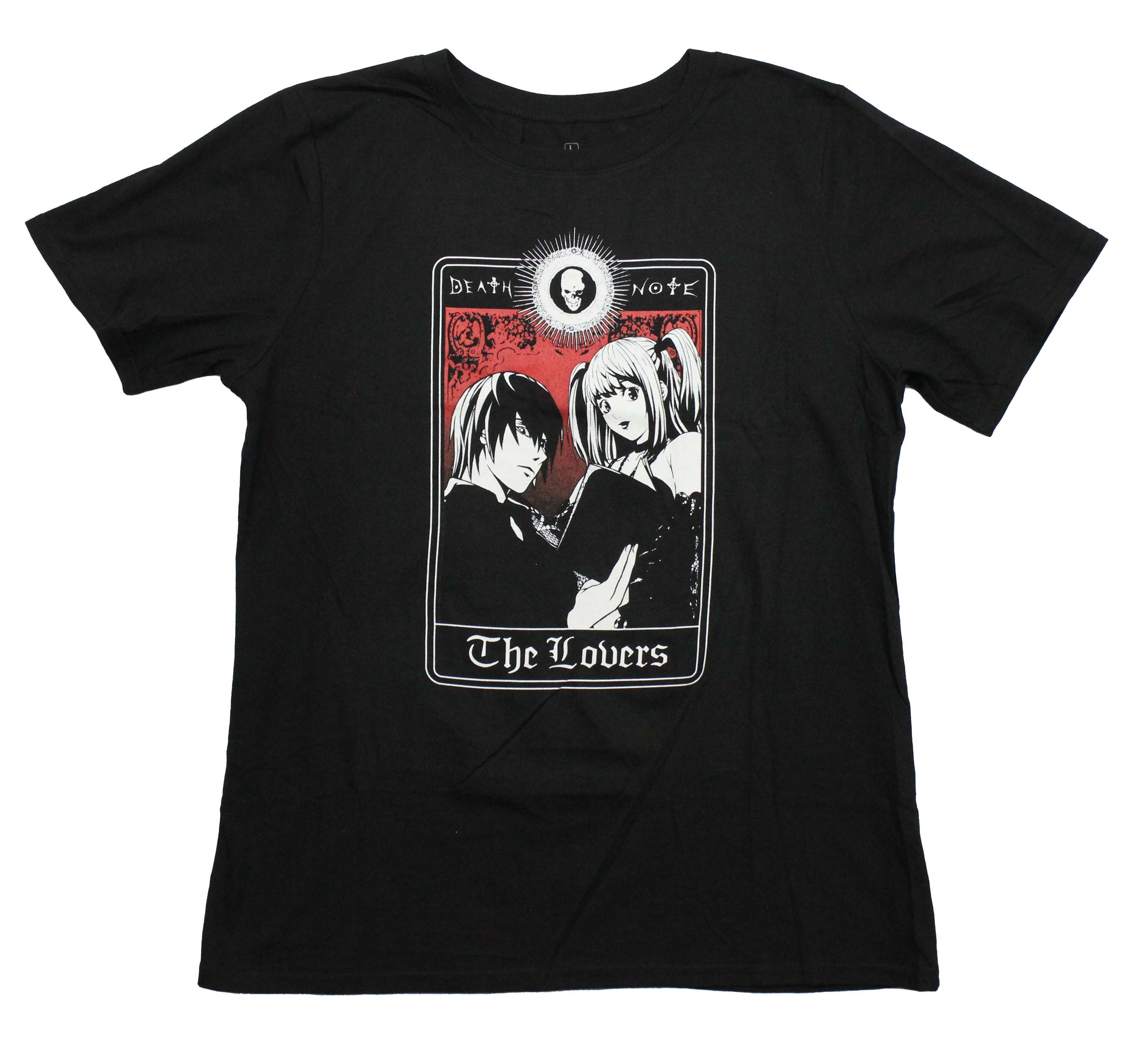 Death Note Mens T-Shirt - The Lovers Duo in Black and White Reading Book