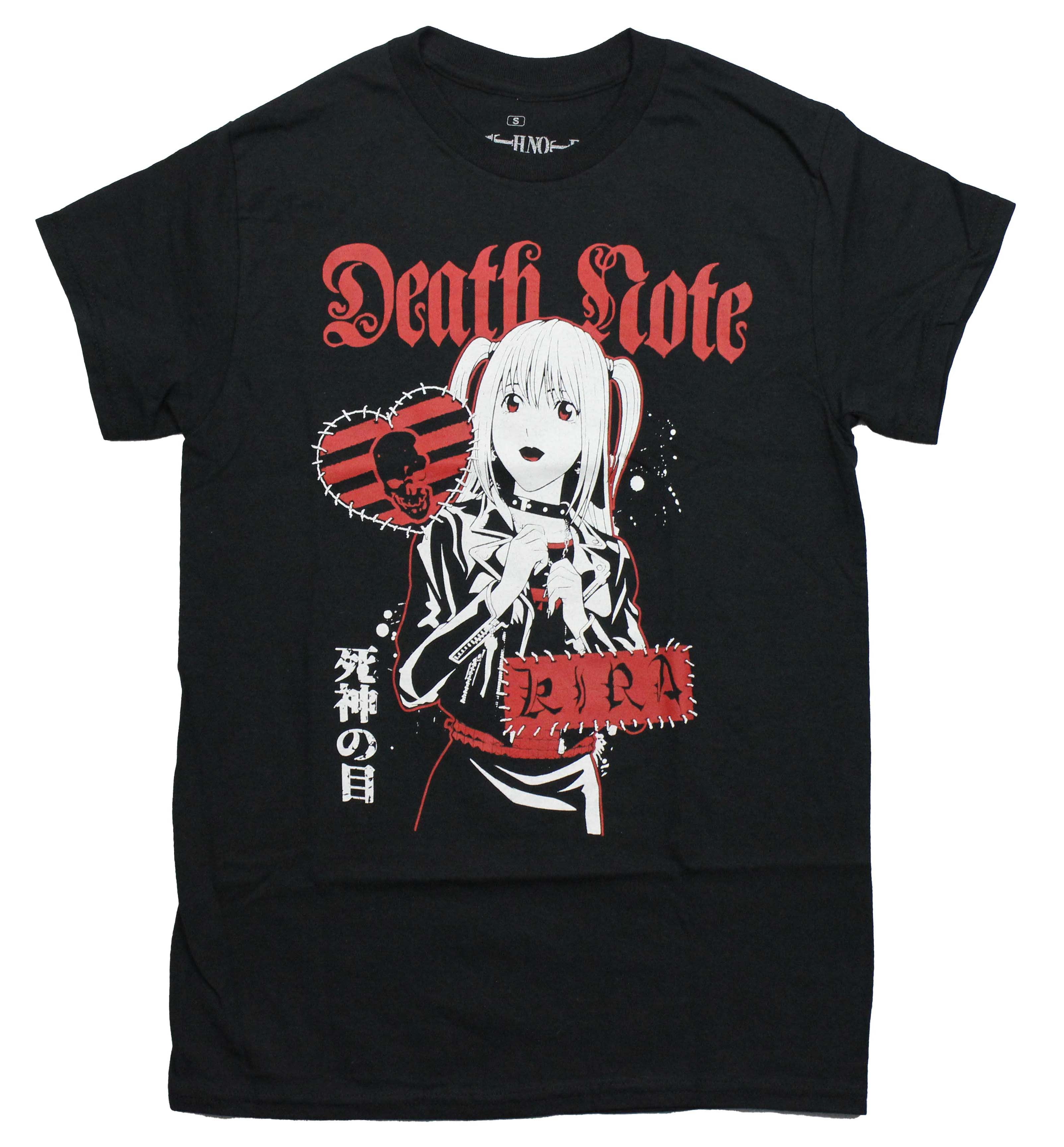 Death Note Mens T-Shirt - Misa Amane Stitched Heart above 
