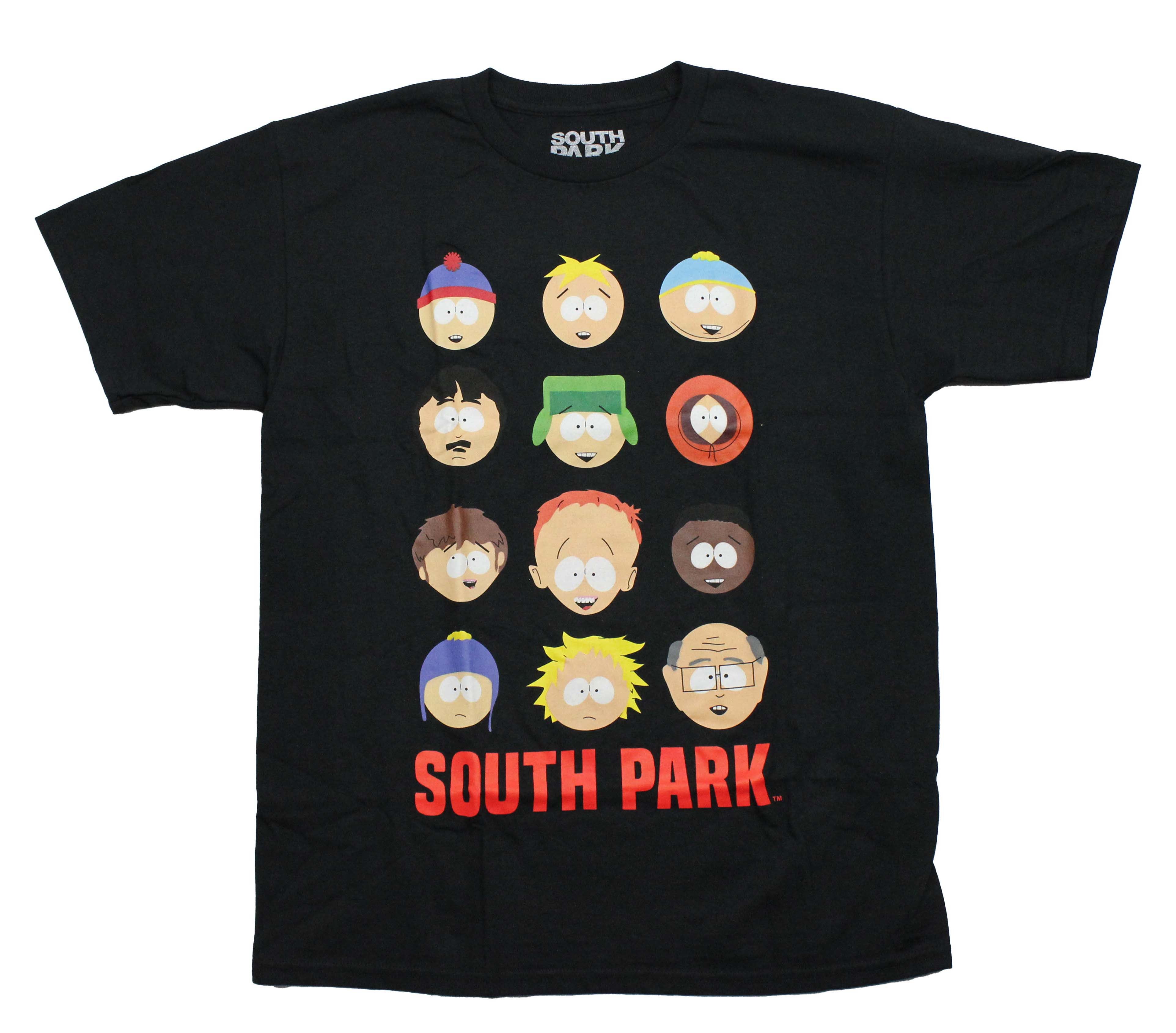 South Park Mens T-Shirt - Cast 12 Head Shots