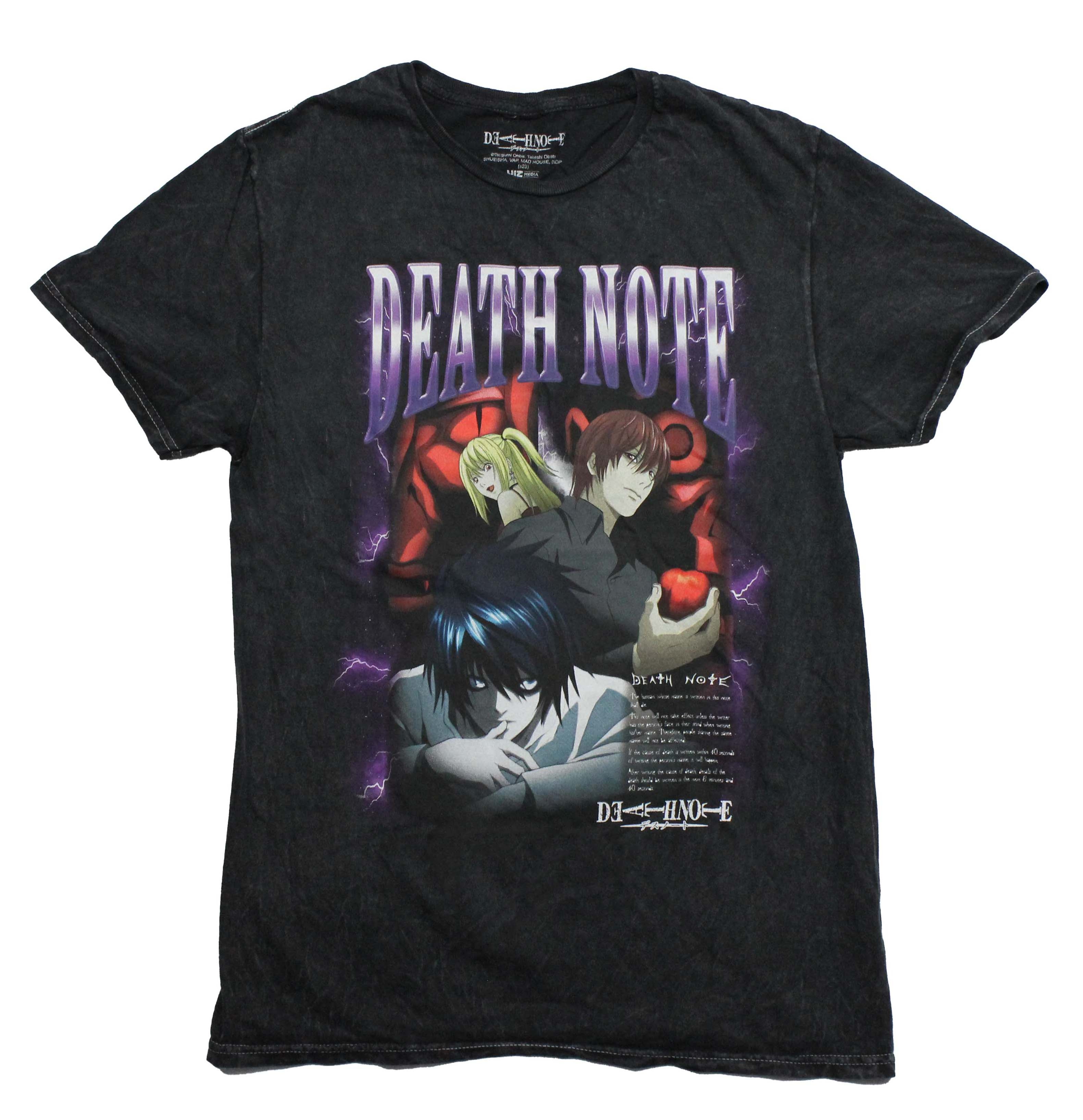 Death Note Mens T-Shirt -  L Besides Death Note Instructions Misa & Light