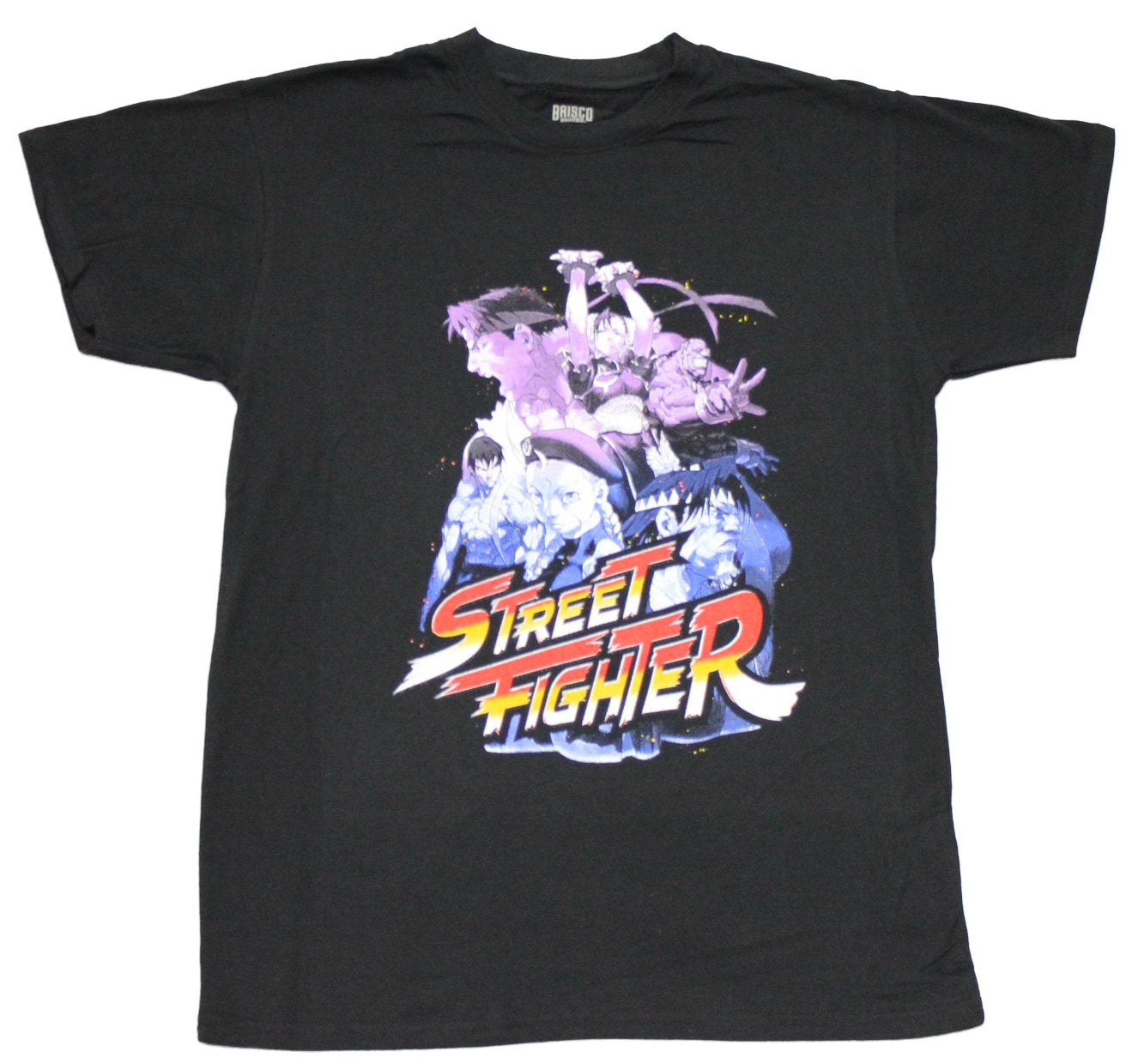 Street Fighter Mens T-Shirt - Purple and Blue Tinted Cast over Name