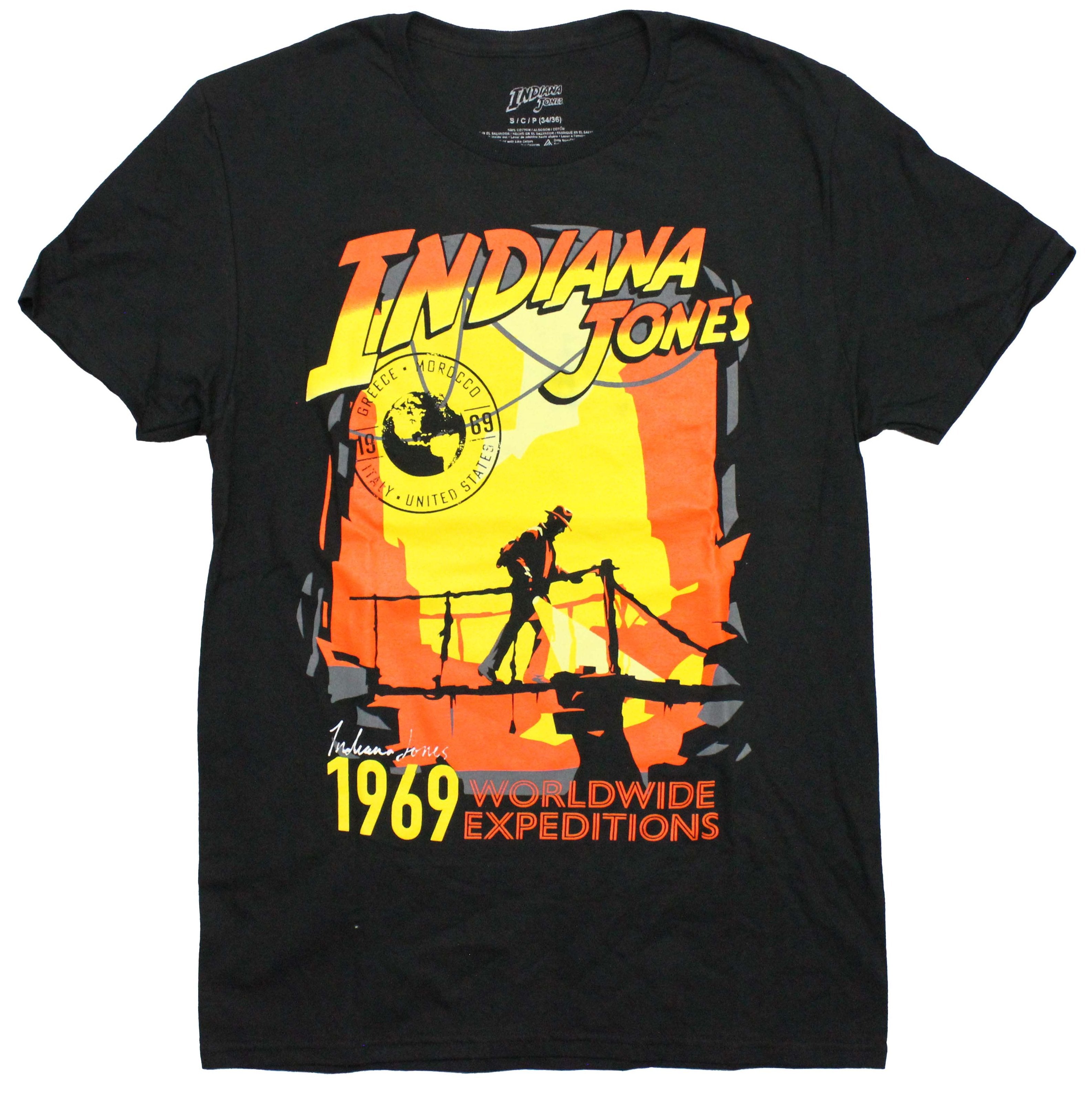 Indiana Jones Mens T-Shirt -1969 WorldWide Expeditions