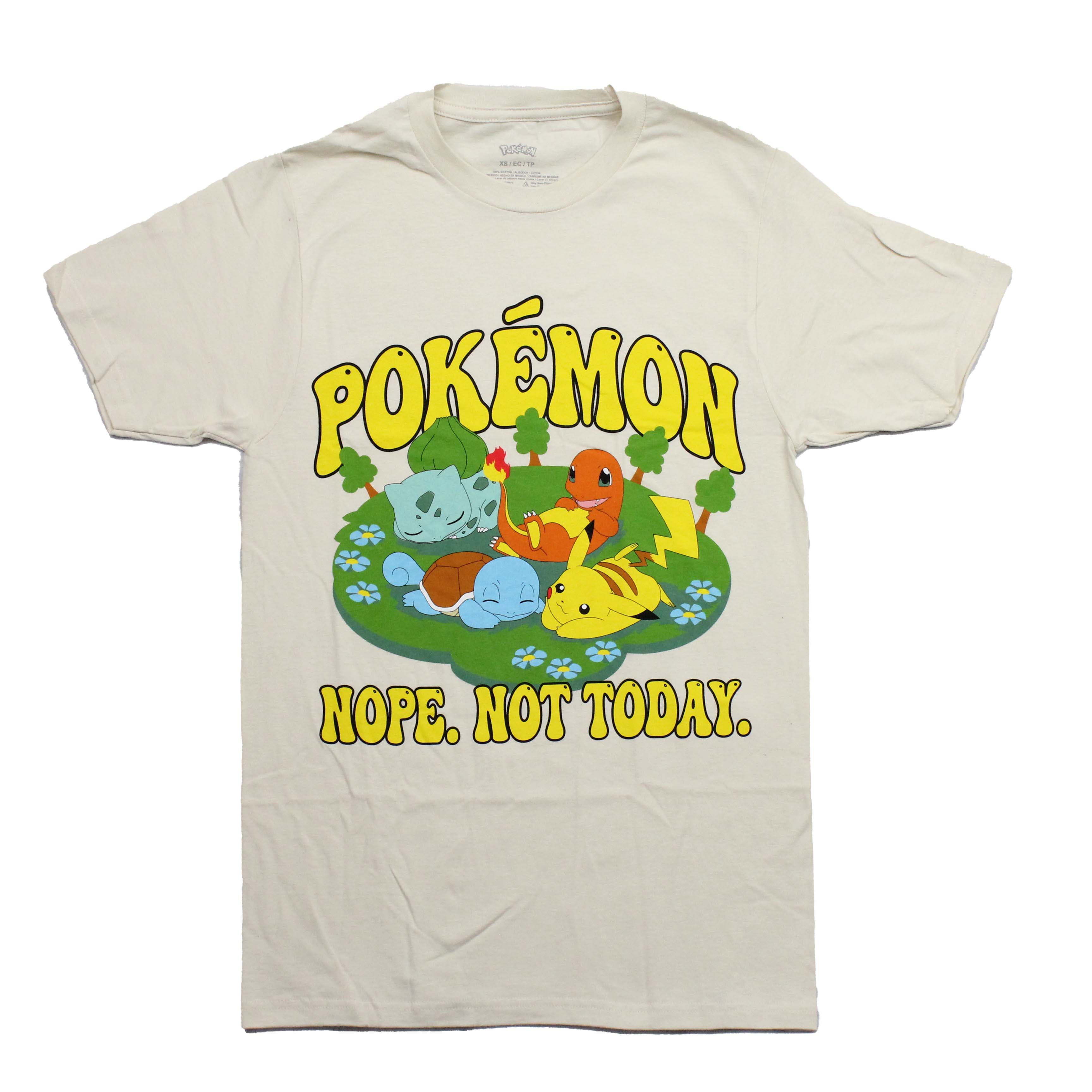Pokemon Mens T-Shirt - Chibi Characters Napping over Nope. Not Today