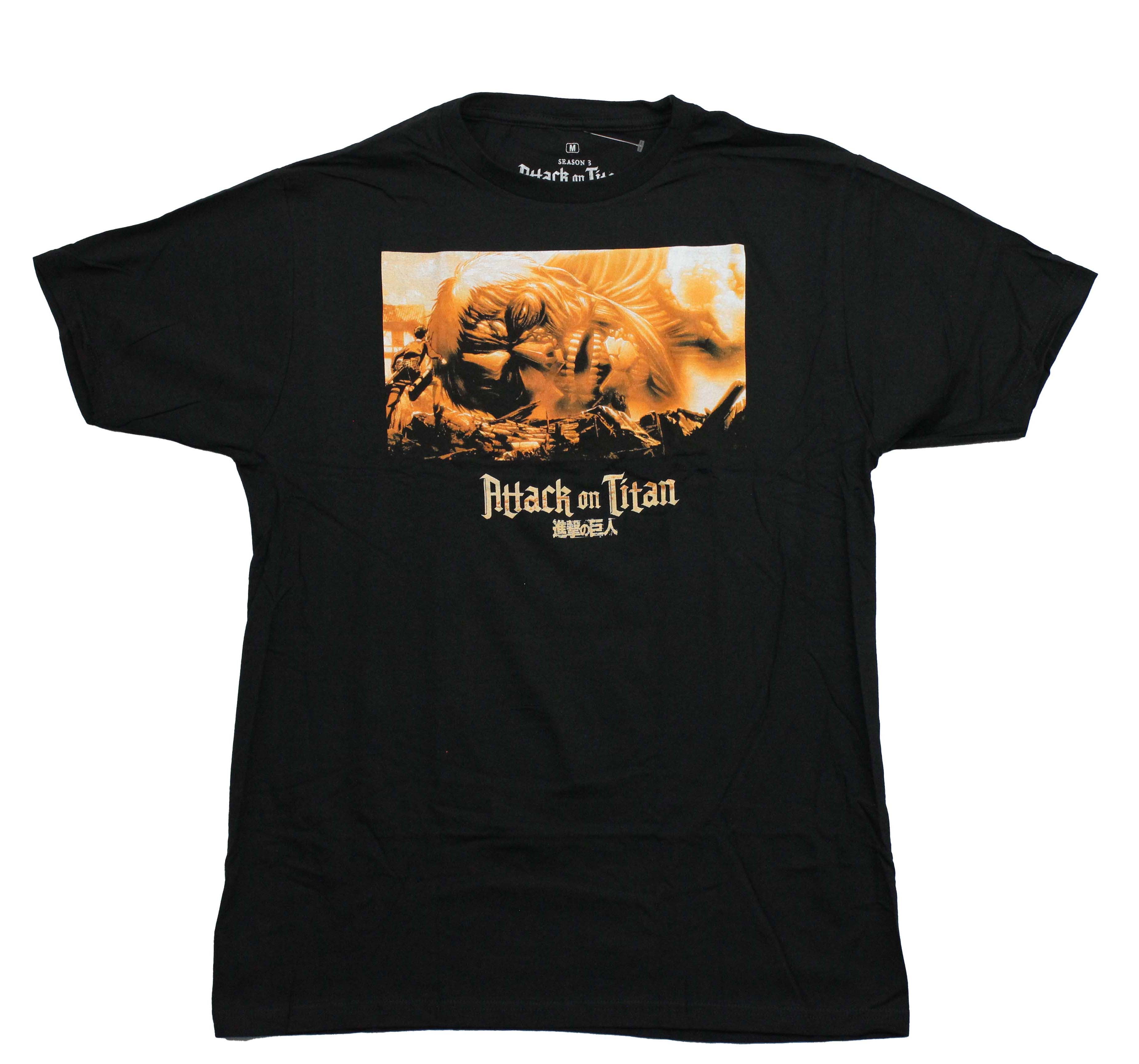 Attack on Titan Mens T-Shirt - Giant Golden Dead Titan Head