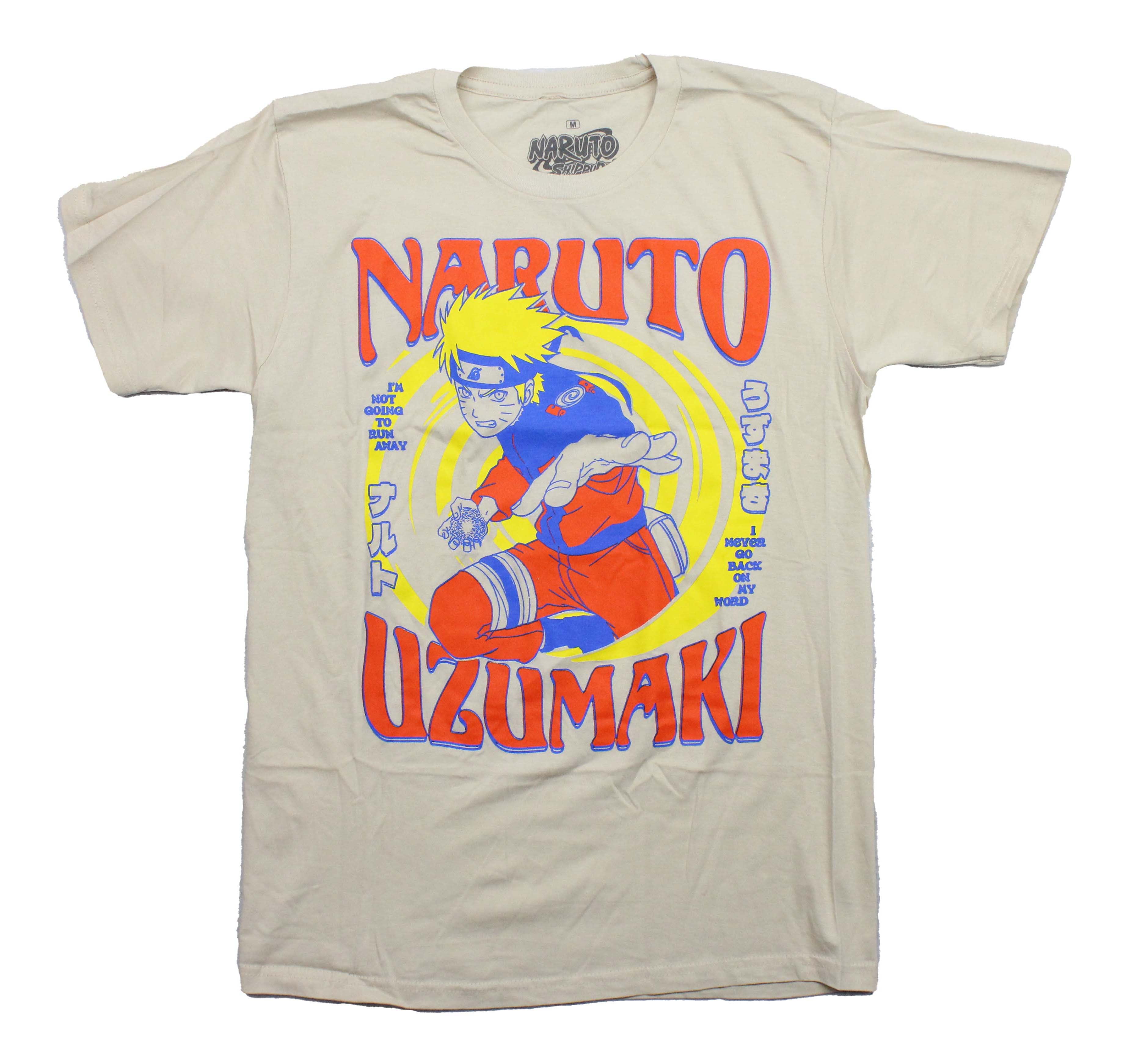 Naruto Shippuden Mens T-Shirt - Naruto Uzumaki Attacking Not Going to Run