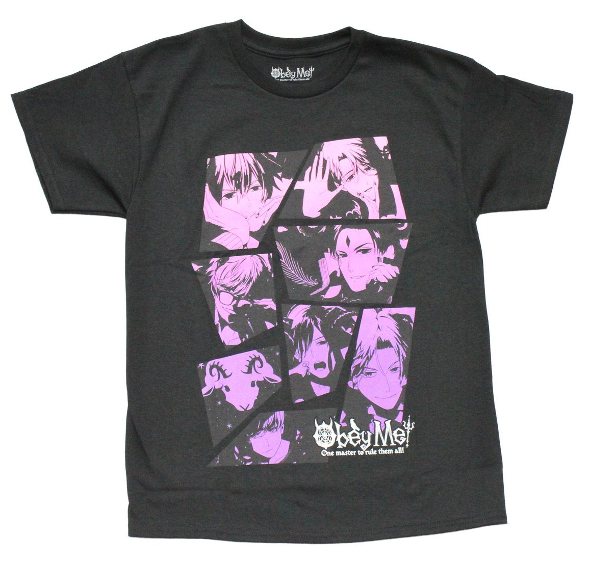 Obey Me Mens T-Shirt - One Master to Rule Them All Pink & Purple Cast