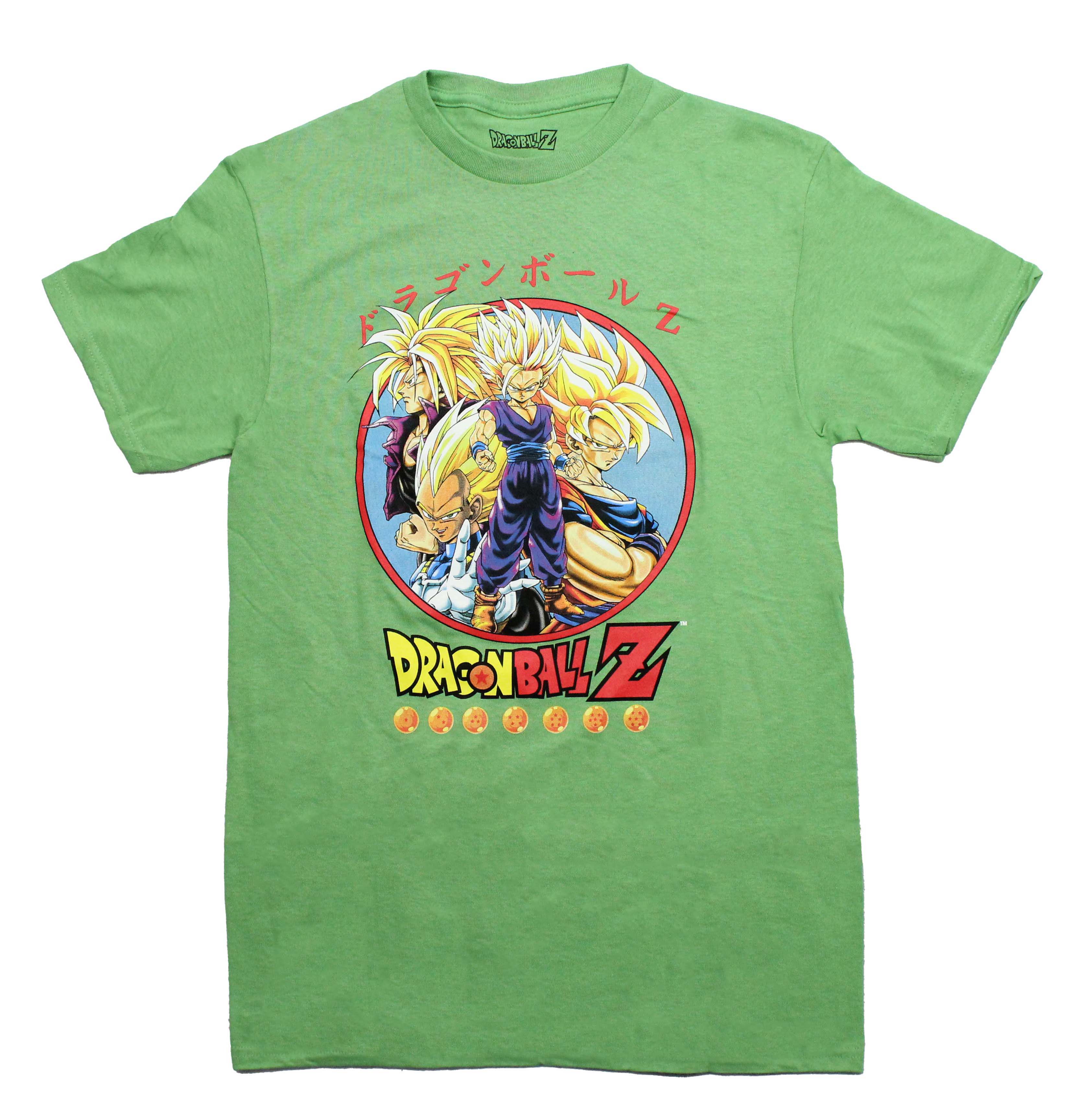 Dragon Ball Z Mens T-Shirt -Saiyans In Red Circle Red Kanji