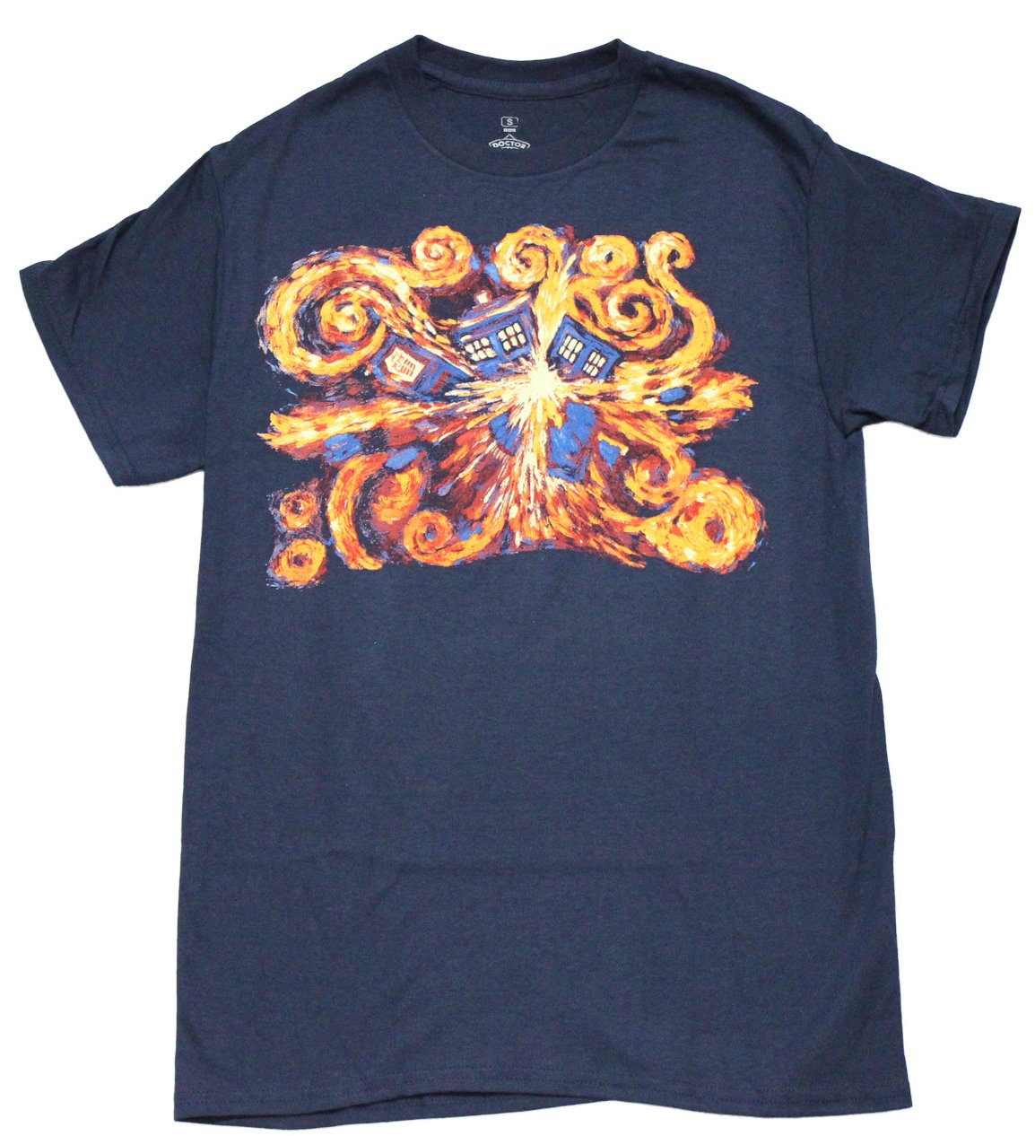 Doctor Who Mens T-Shirt - Artful Exploding Van gough Style Tardis Image