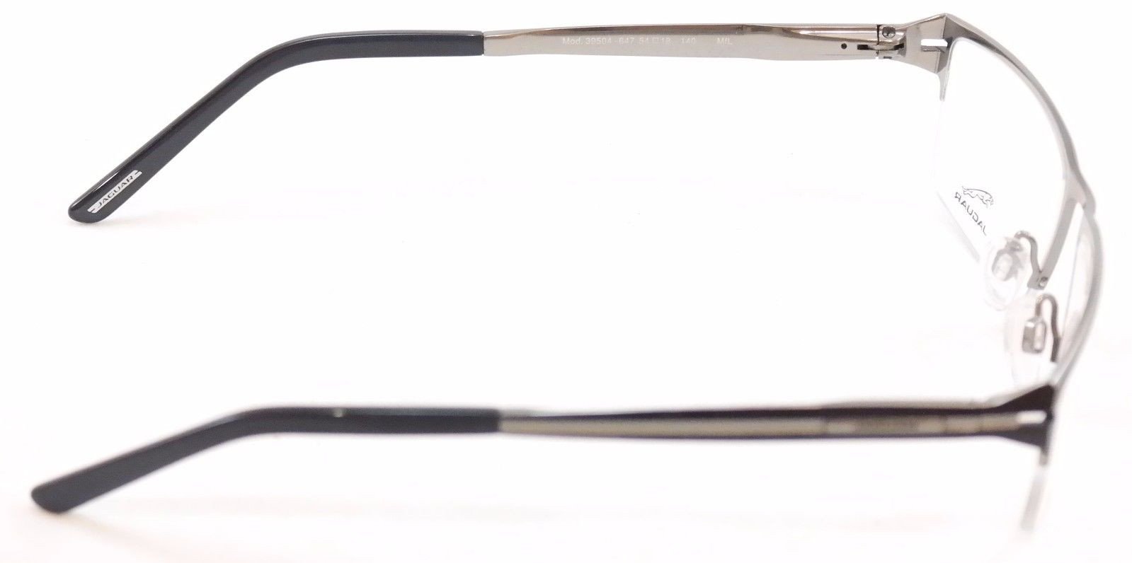 Jaguar Eyeglasses Frame 39504-647 Black Silver Metal Germany Made 54-18-140