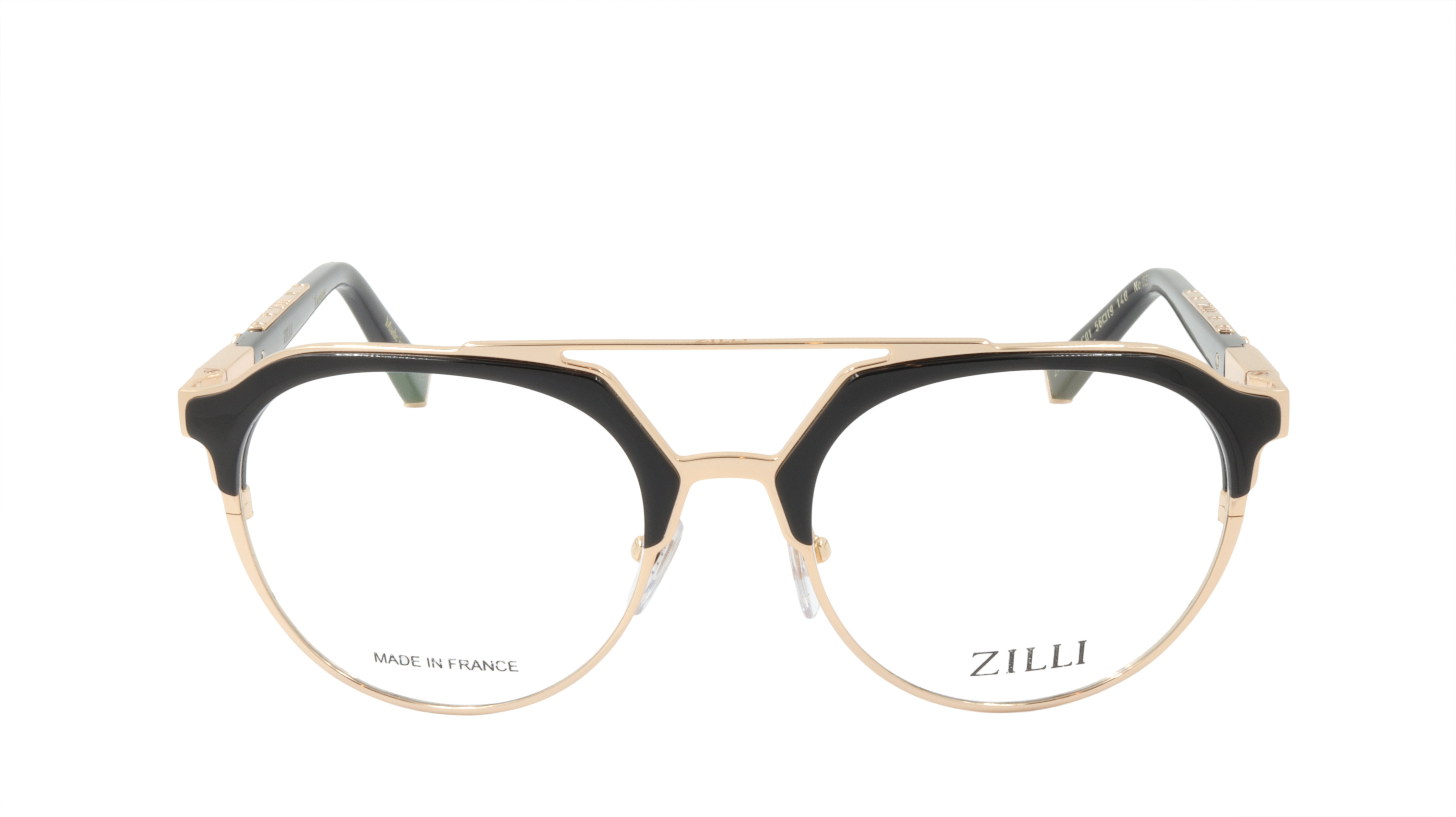 ZILLI Eyeglasses Frame Titanium Acetate Leather France Made ZI 60023 C01