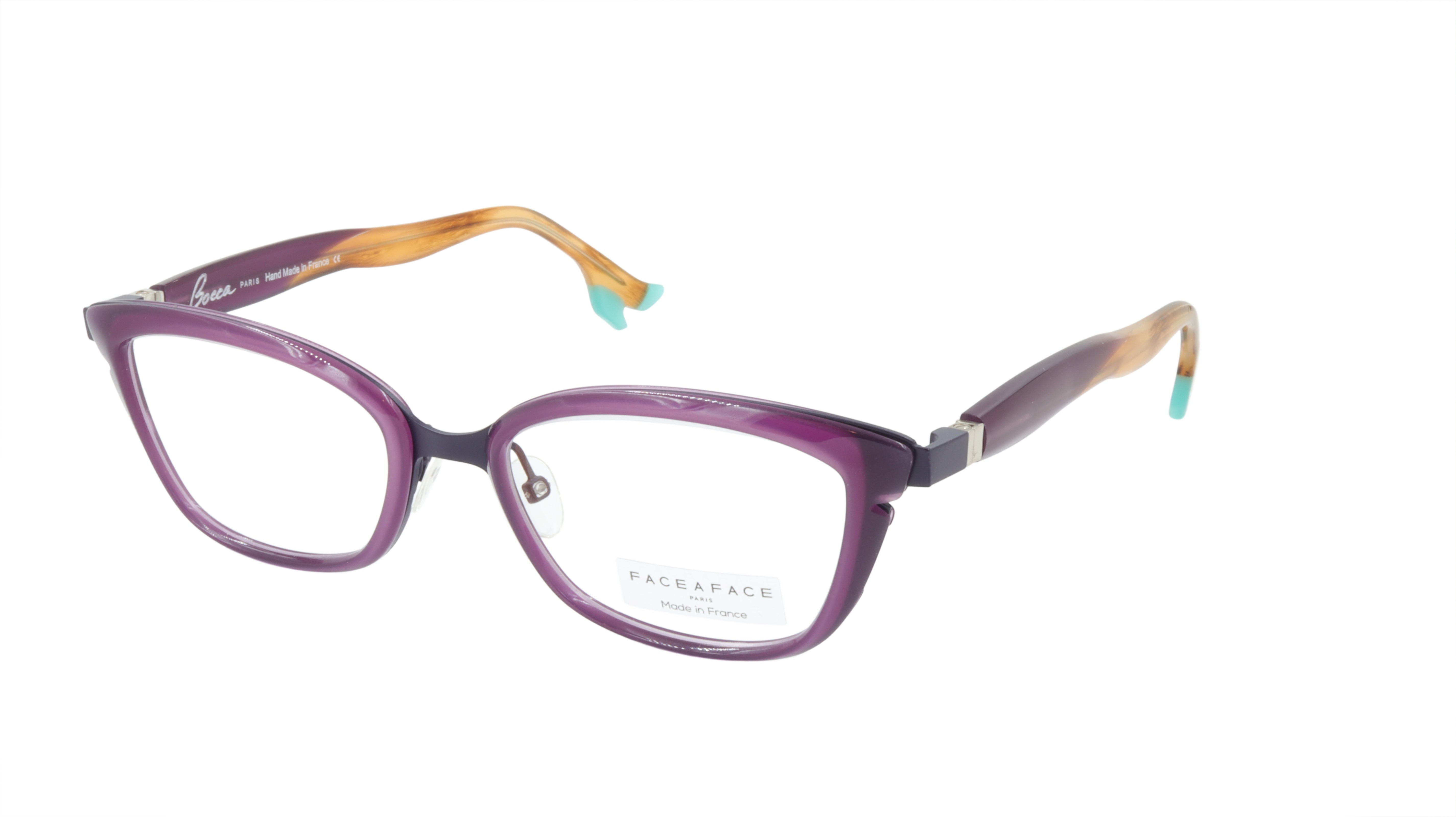 Face A Face Eyeglasses Frame BOCCA STAR 1 Col. 9130 Acetate Dark Violet Dark Plu