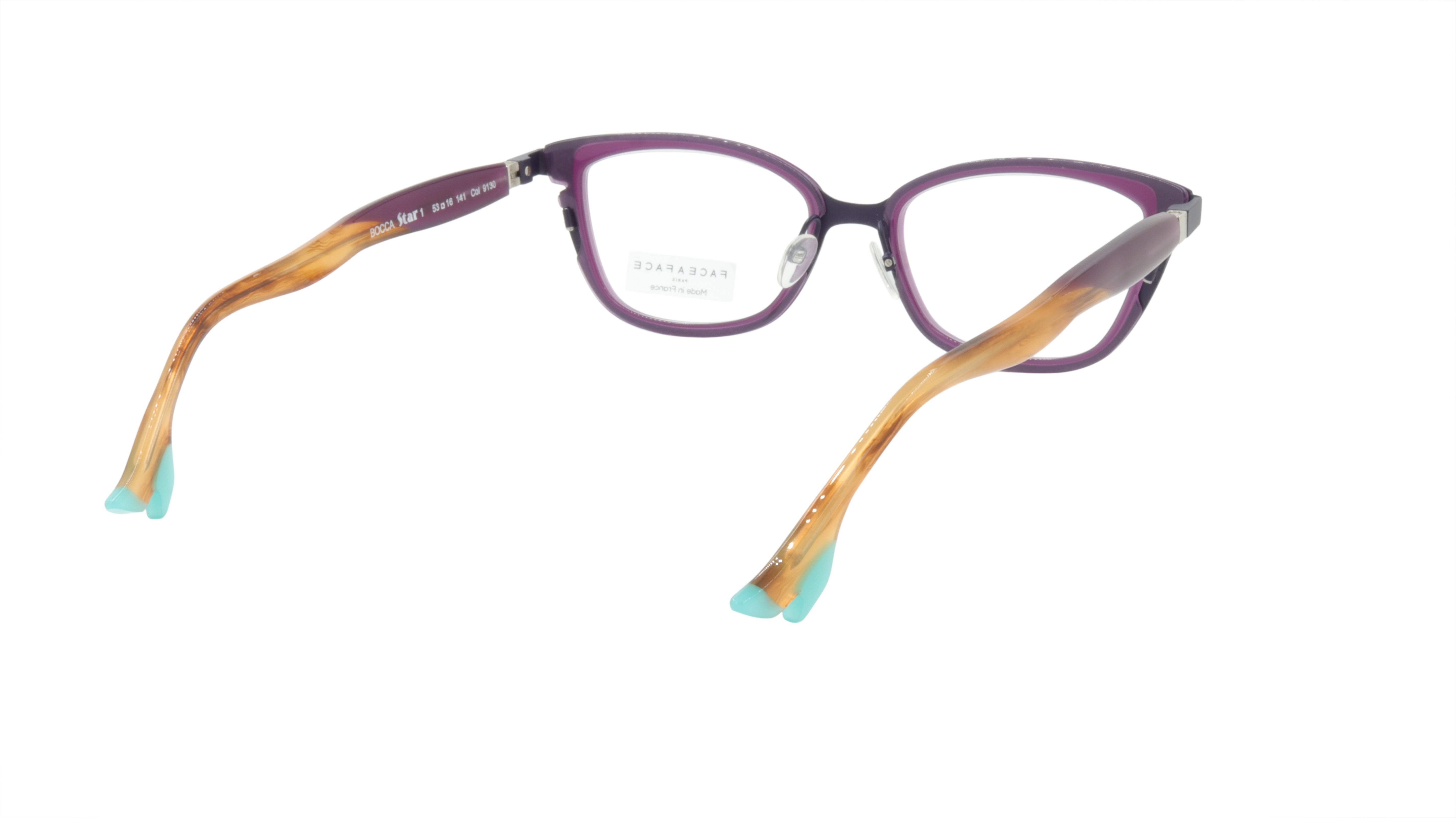 Face A Face Eyeglasses Frame BOCCA STAR 1 Col. 9130 Acetate Dark Violet Dark Plu