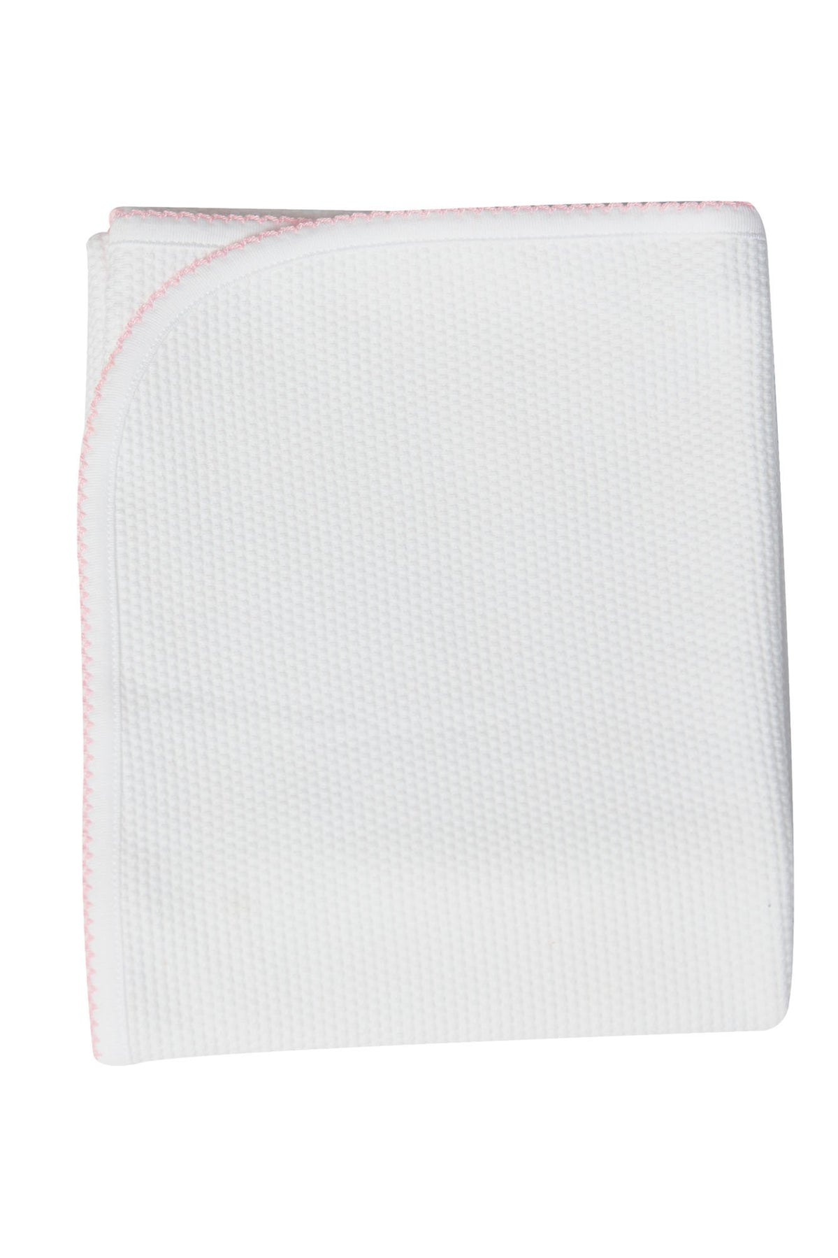 Bubble Pima Baby Blanket: White/Pink