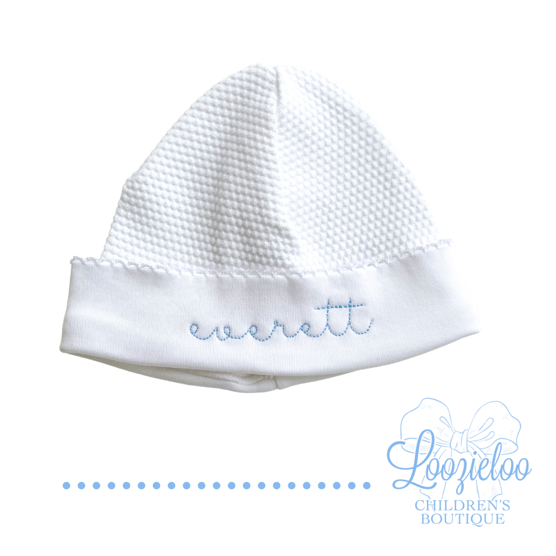 Bubble Pima Baby Hat: White