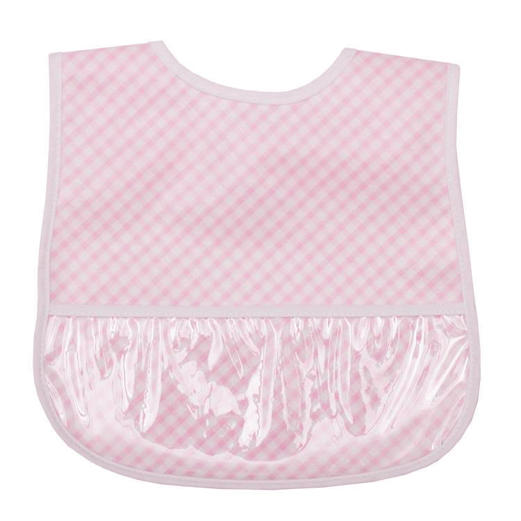 Pink Check Laminated Bib