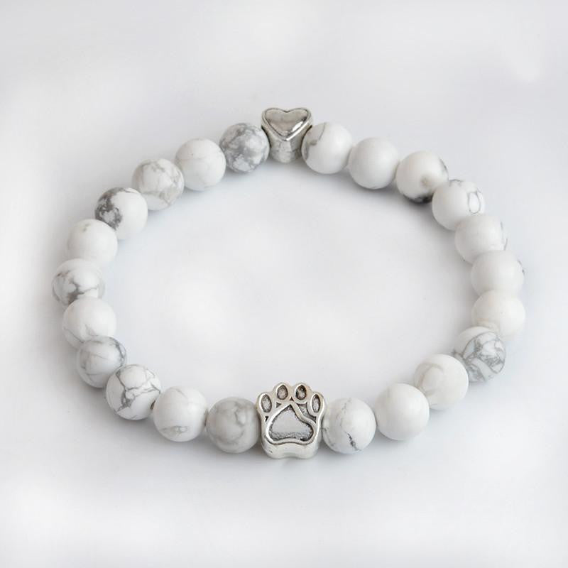 Natural White Turquoise Chakra Bracelet for Pet Lovers