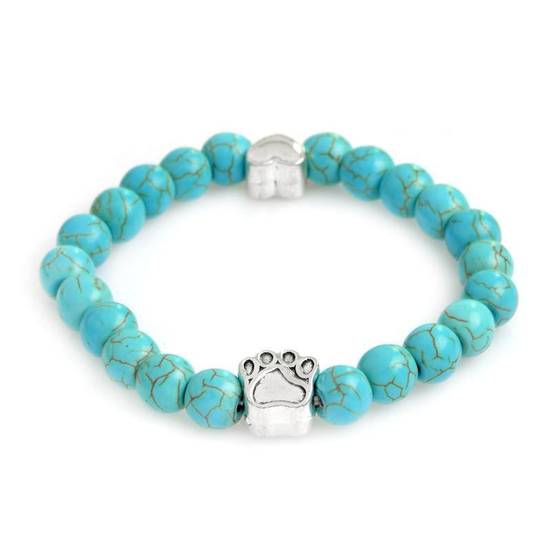 Natural White Turquoise Chakra Bracelet for Pet Lovers