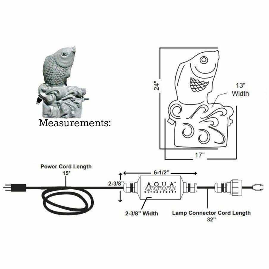 Aqua Ultraviolet Statuary Fish or Frog Pond UV Spitters