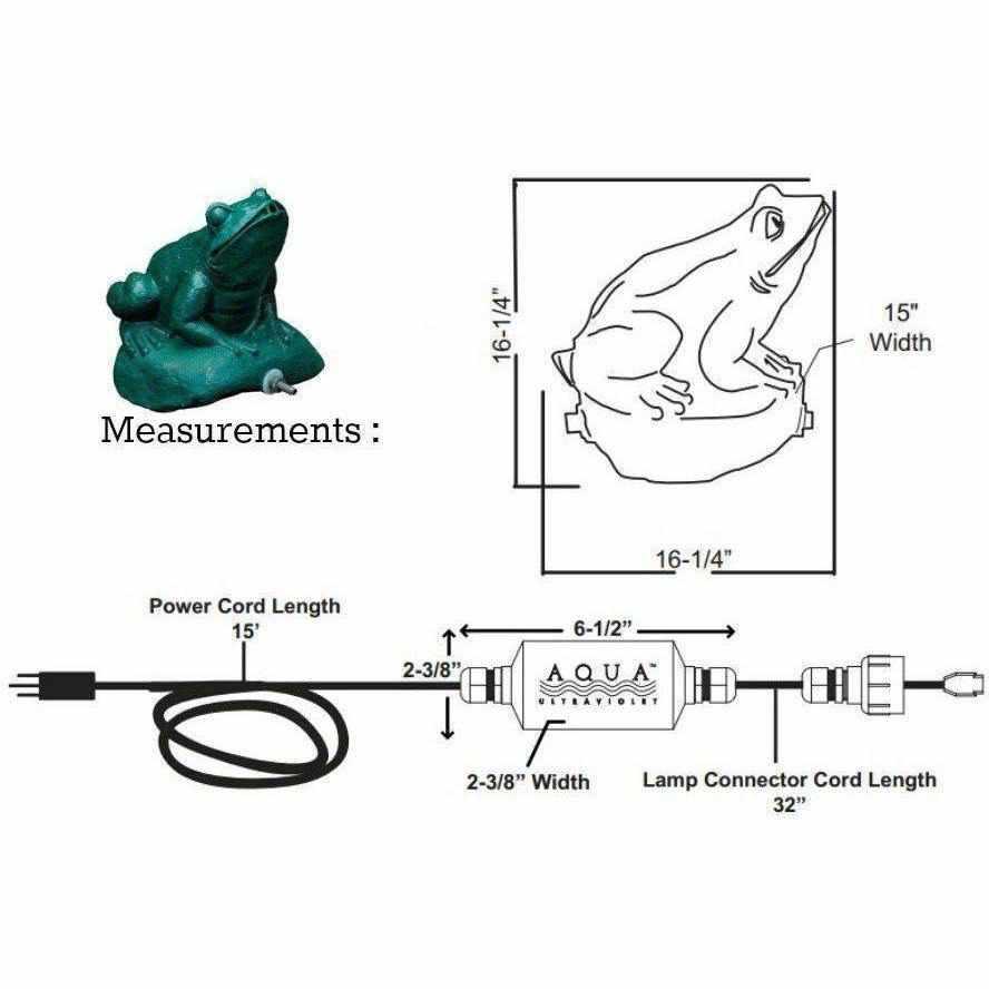 Aqua Ultraviolet Statuary Fish or Frog Pond UV Spitters