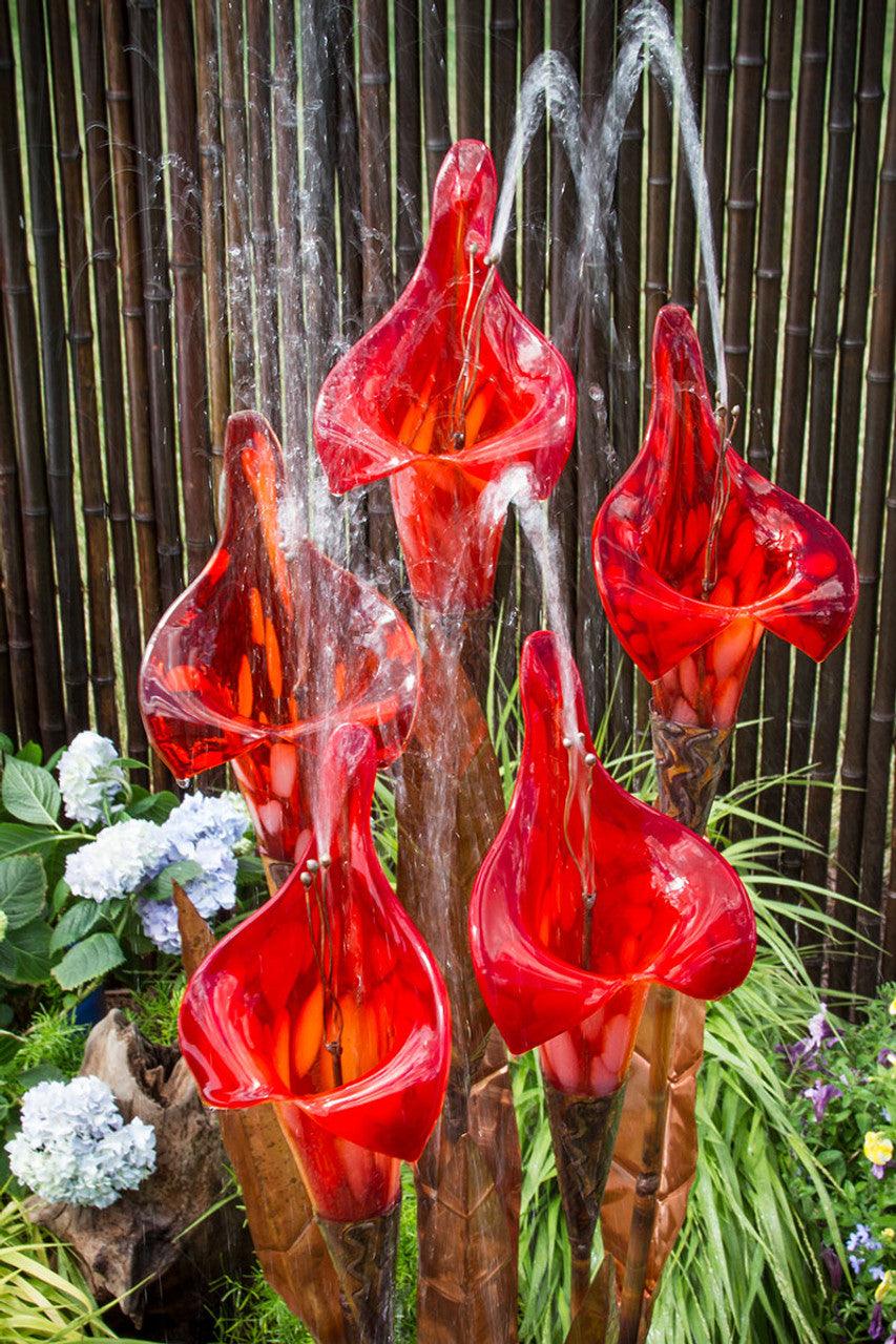 Copper Fountain Kit - Red Iris Flower
