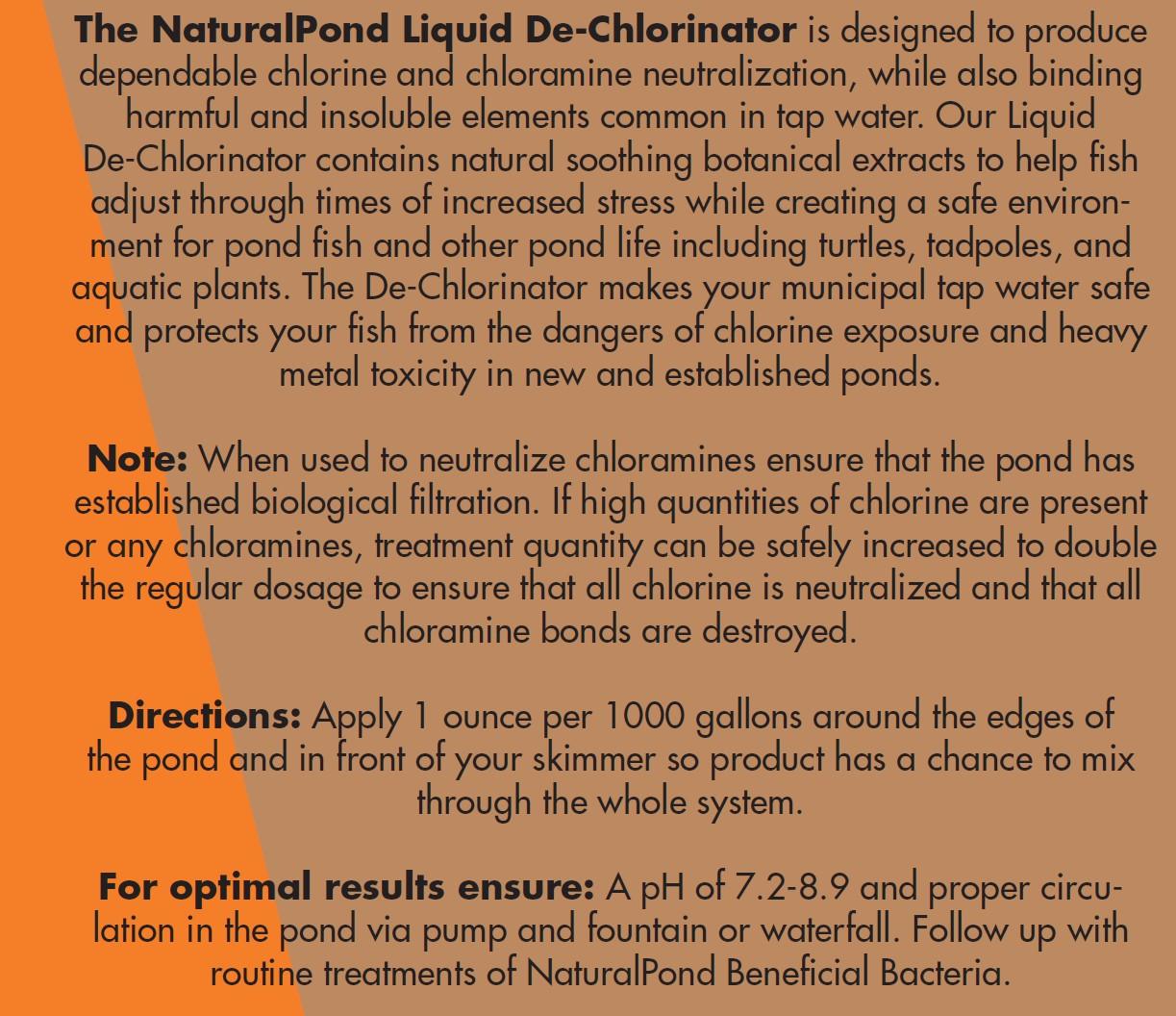 NaturalPond Liquid De-Chlorinator & Water Conditioner