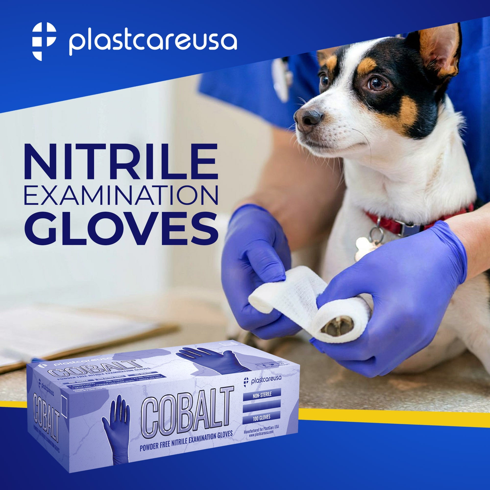 6000 SMALL Cobalt Indigo Blue Nitrile Exam Premium Gloves (Powder & Latex Free), PlastCare USA COBALT *Bulk Special*