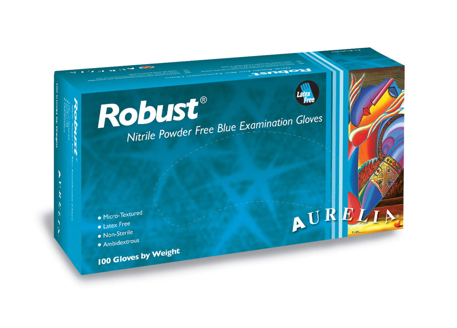1000 Aurelia Robust XL 4.5 mil Nitrile Powder Free Examination Blue Gloves (Case of 1000)