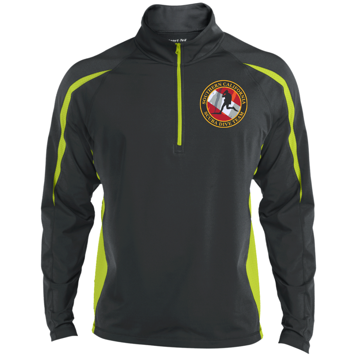 Mens Sport Wicking Colorblock Half-Zip