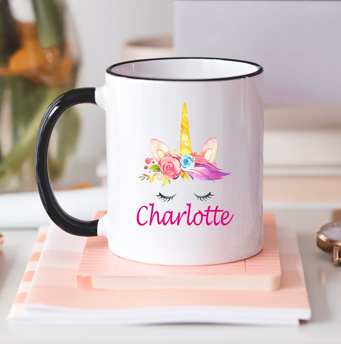 Unicorn Mug Personalized Kids Mug Name Monogram Custom Mug Camp Mug Ceramic Mug Birthday Gift Birthday Favors M102