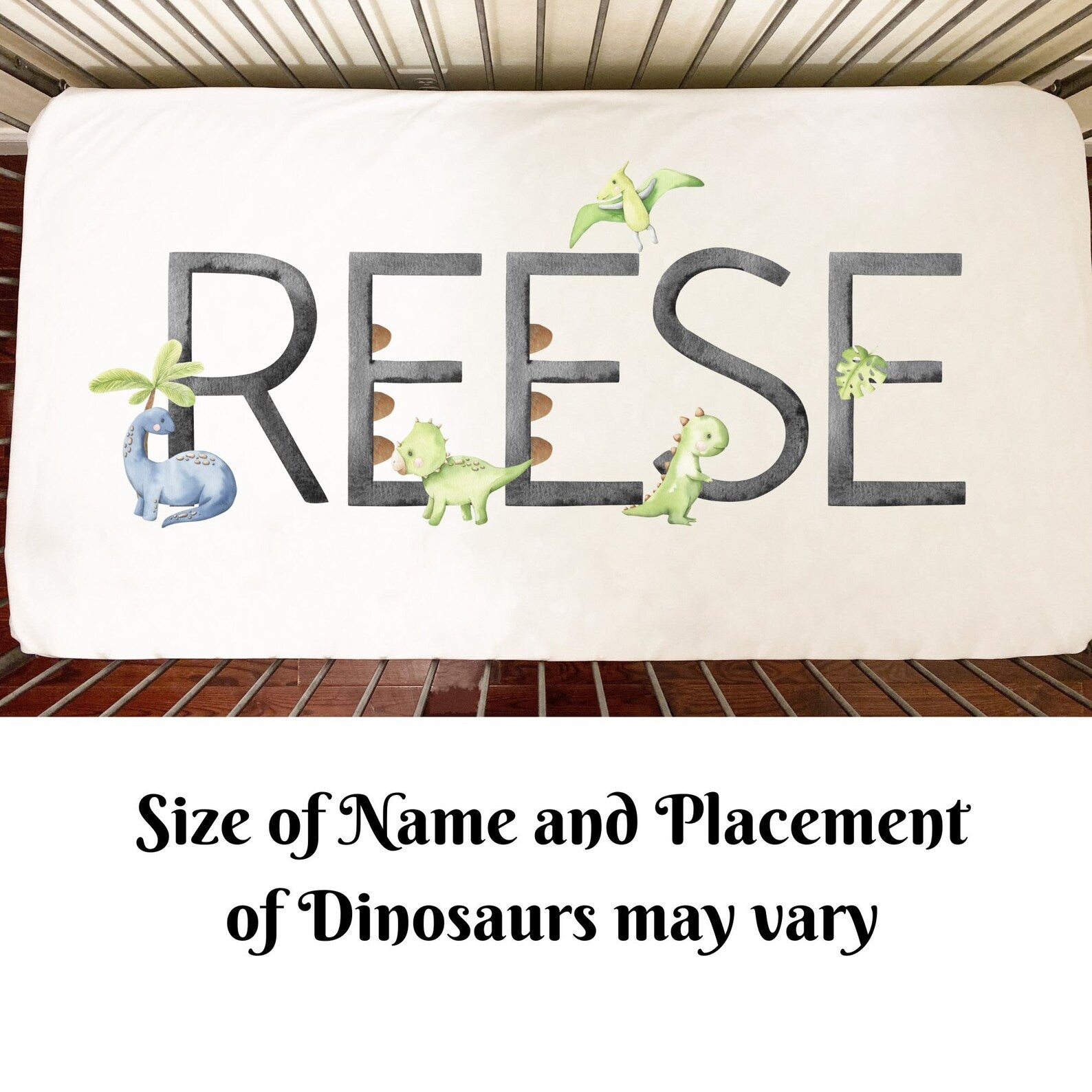 Baby Boy Personalized Crib Sheet - Dinosaur Cotton Crib Sheet