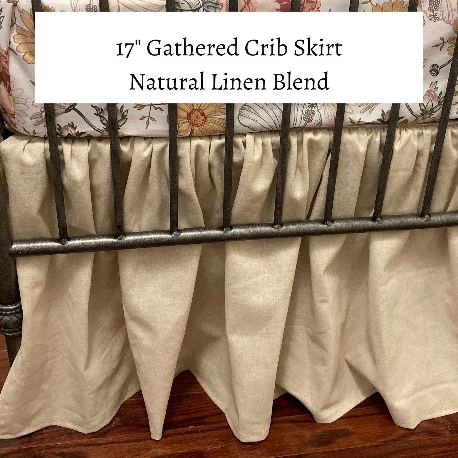 Linen Blend Gathered Crib Skirt -  Choose Your Color