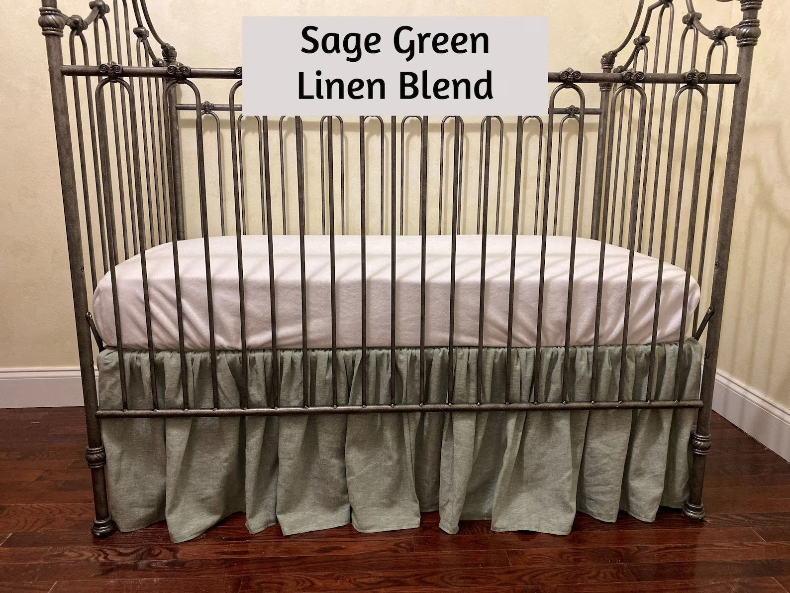 Linen Blend Gathered Crib Skirt -  Choose Your Color