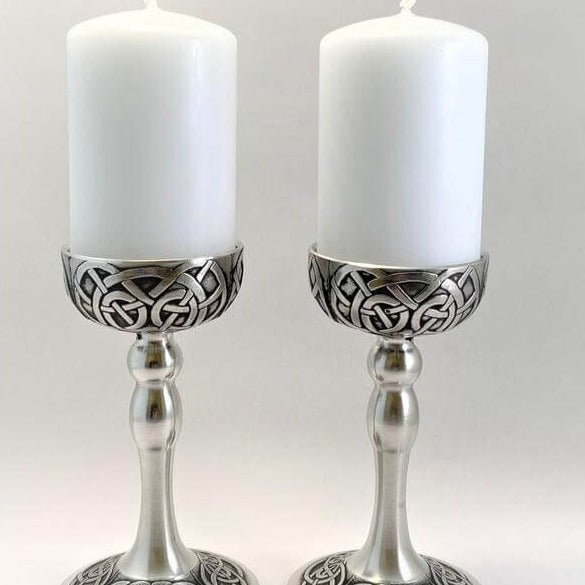 Kells Pewter Candle Holders with candles