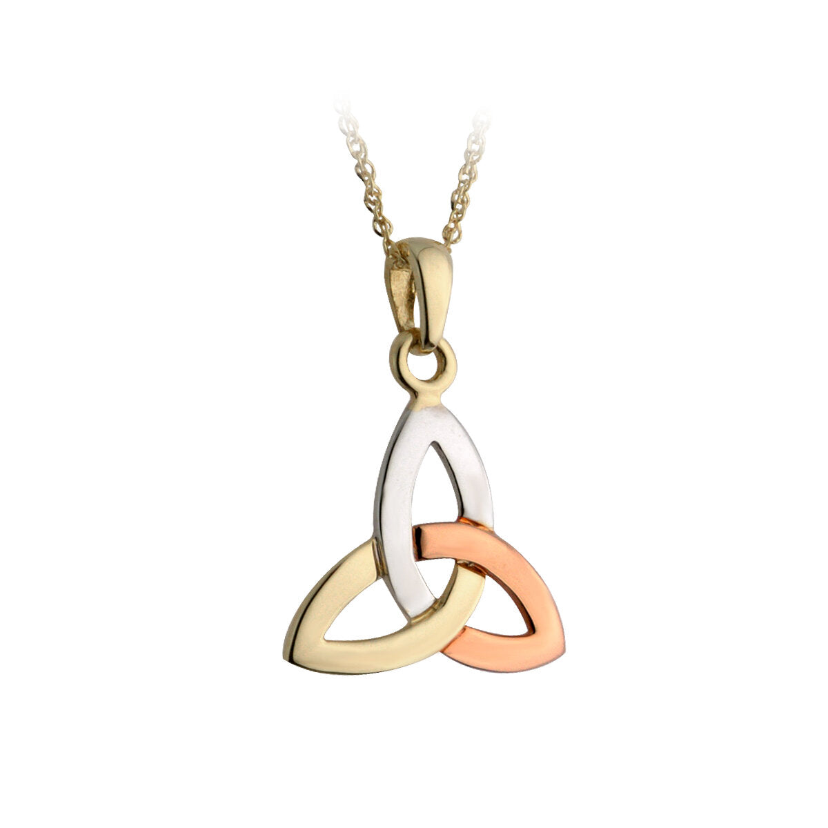 14k Multi Colour Gold Trinity Knot Pendant