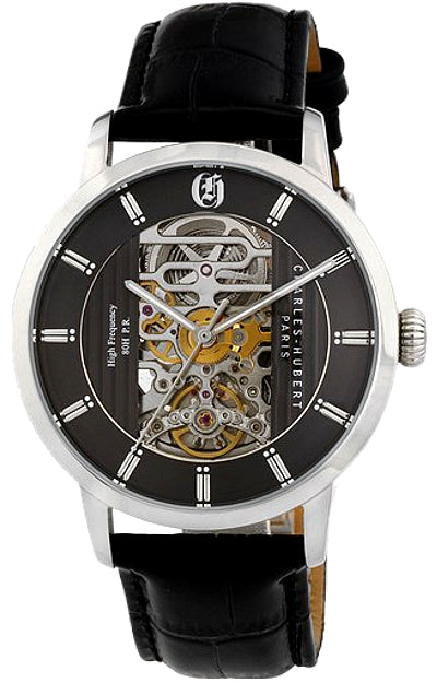 Charles-Hubert Paris High Frequency 21 jewel Automatic Watch, Stainless Steel with Gray Dial, XWA6023