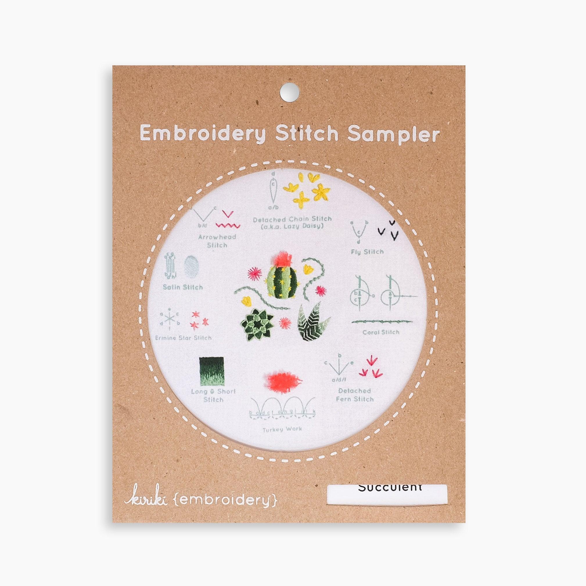  Succulent Embroidery Stitch Sampler 