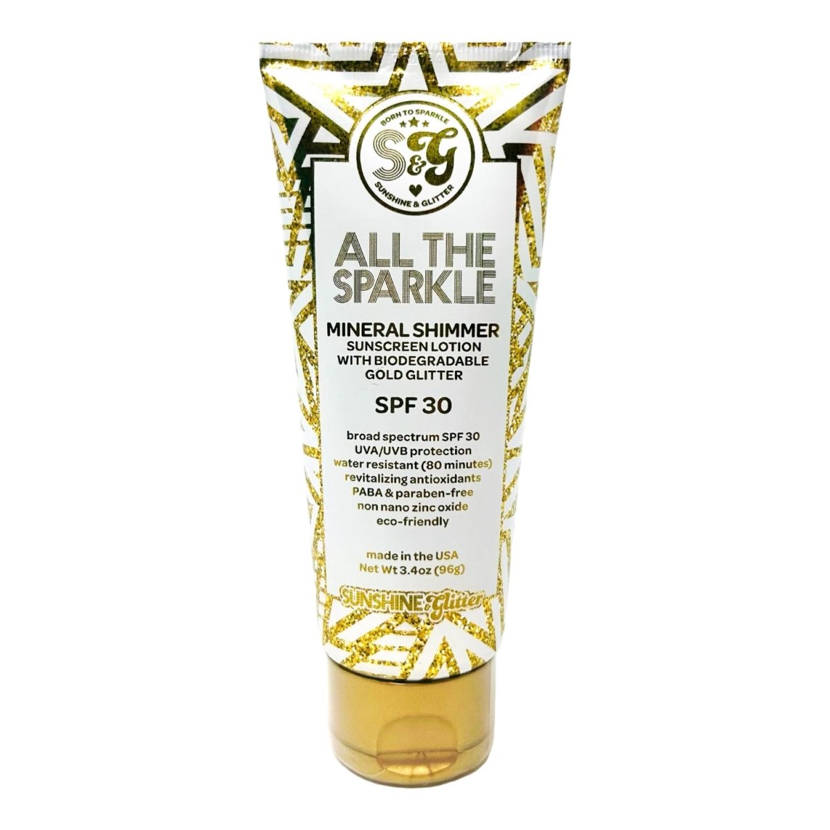 ALL THE SPARKLE Mineral Shimmer Sunscreen with Biodegradable Glitter SPF 30