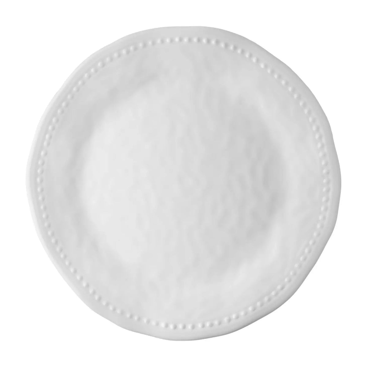 Beaded Melamine Dinner Plate | White