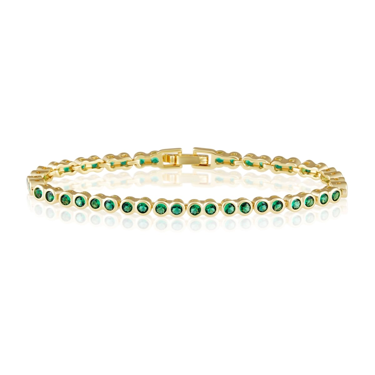 Bezel Tennis Bracelet | Emerald