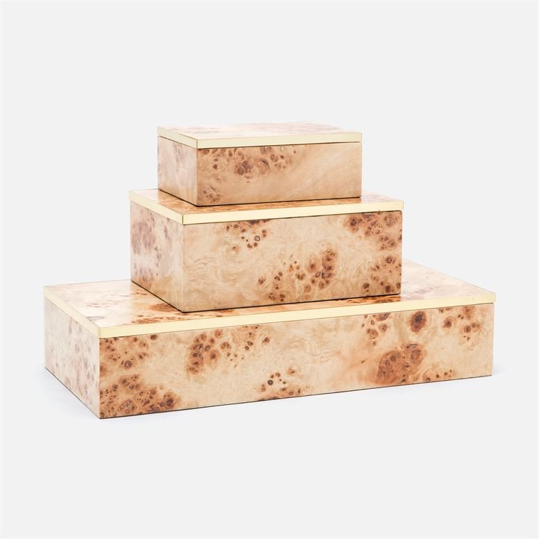 Fabron Burl Wood Boxes | Three Sizes