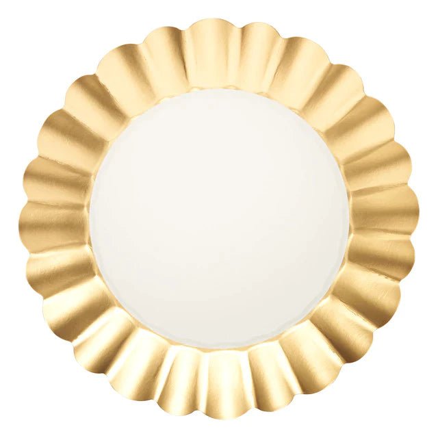 Flower Paper Dinner Plate | Gold & White