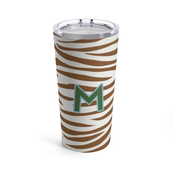 Jungle Stripe Single Initial Large Tumbler