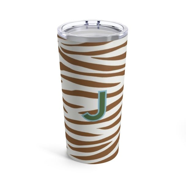 Jungle Stripe Single Initial Large Tumbler