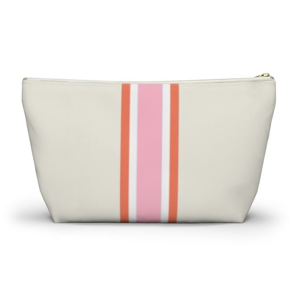Large Single Initial Pouch | Pink & Orange