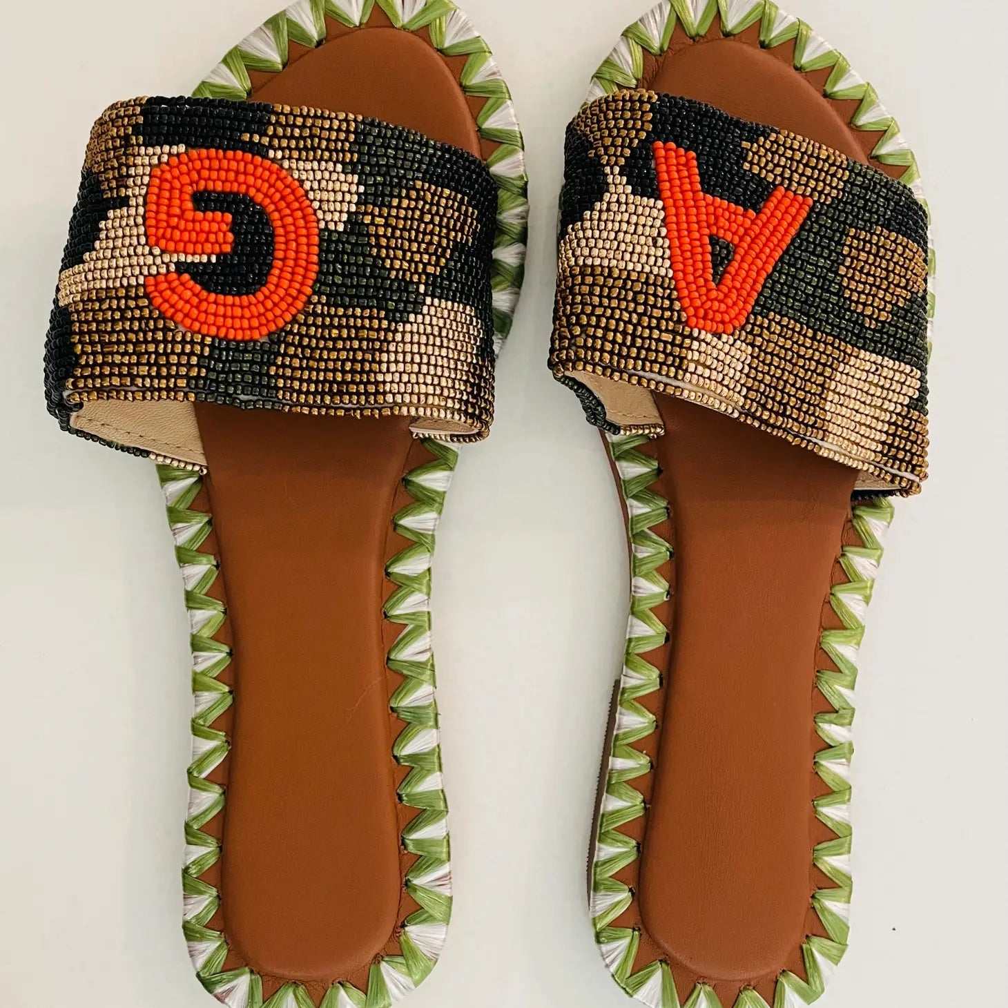 Monogrammed Camo Slides