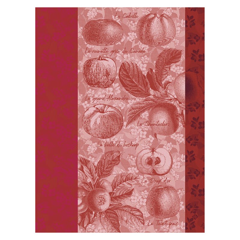 Pommes a Croquer Red Tea Towel