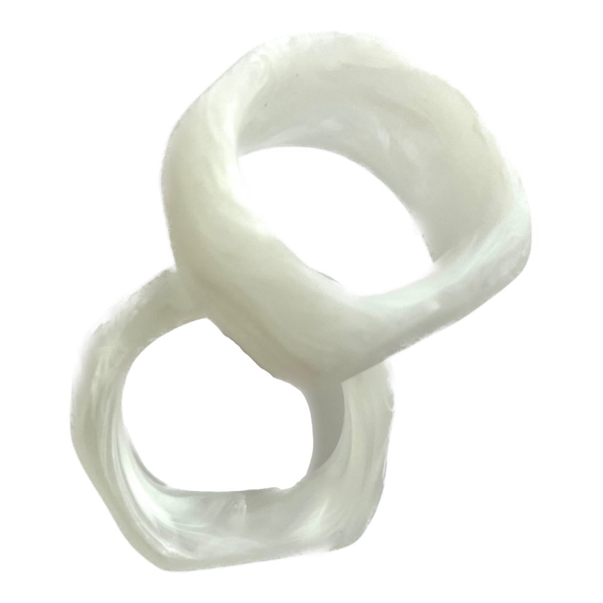 Resin Napkin Rings | White Swirl