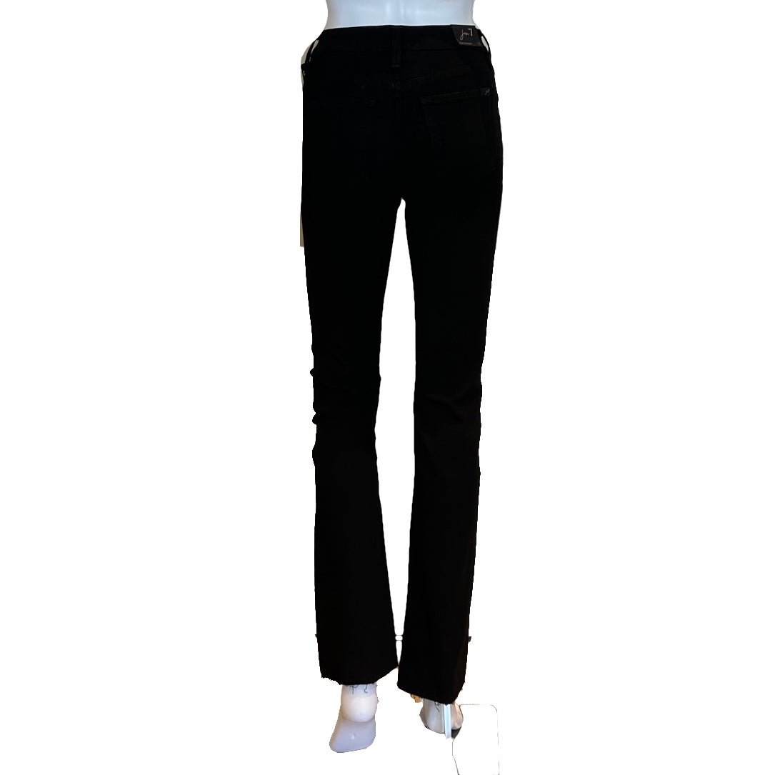 Slim Straight Jeans | Black Raw Hem