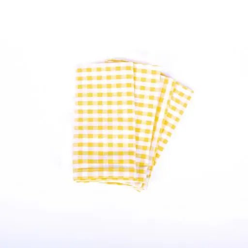 Yellow Gingham Dinner Napkin Set