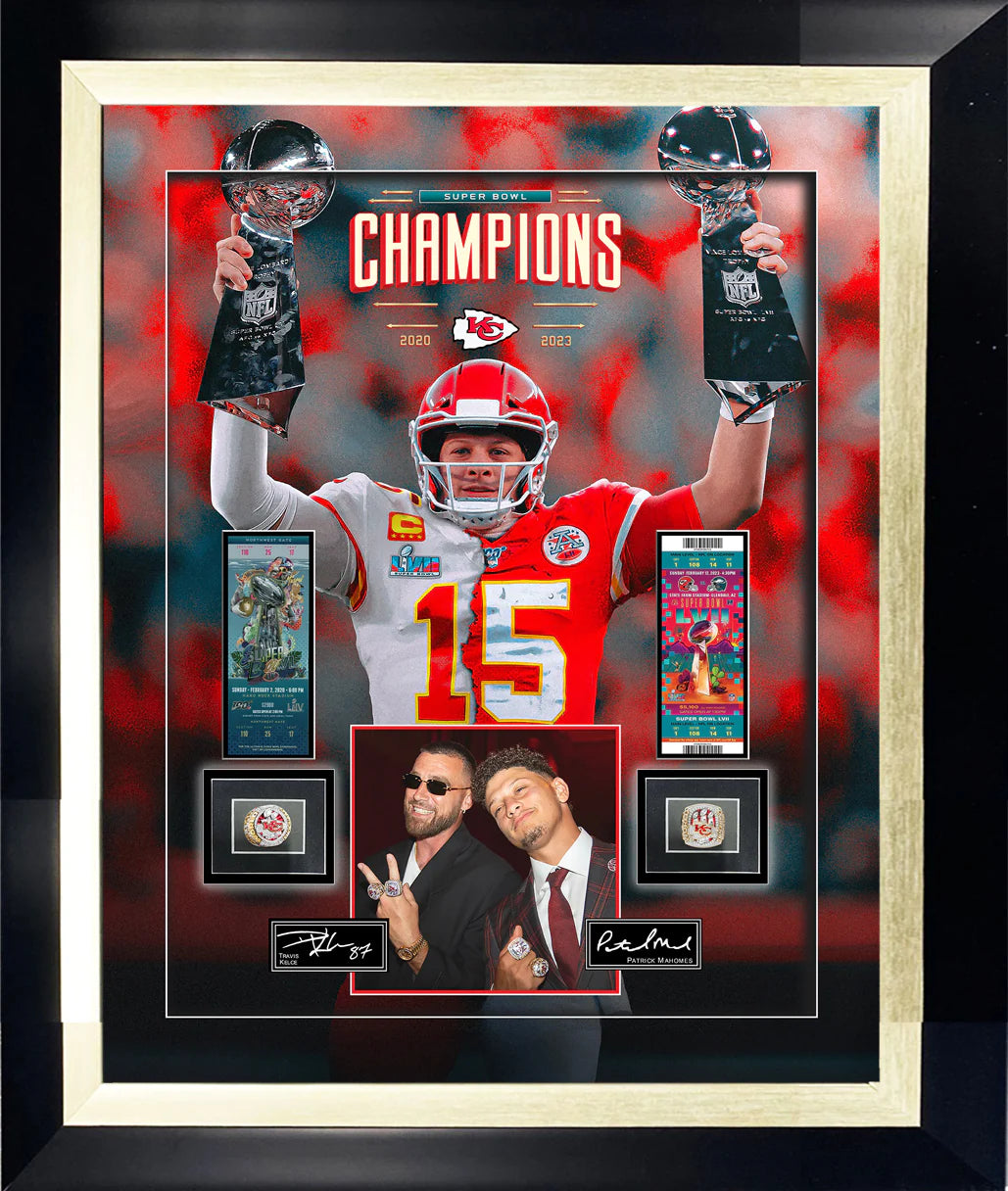 KANSAS CITY CHIEFS CHAMPIONSHIP RINGS SHADOWBOX